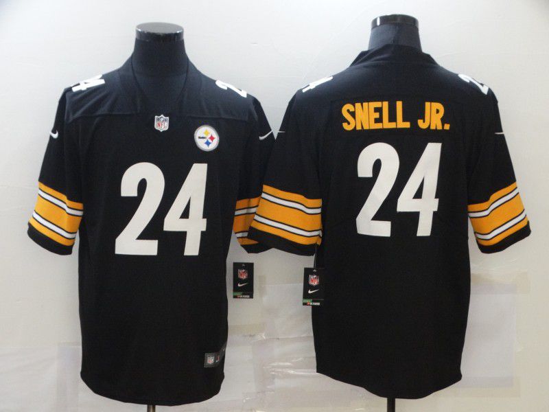 Men Pittsburgh Steelers #24 Snell jr Black white Nike Limited Vapor Untouchable NFL Jerseys